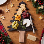 Marble Cheese Board Charcuterie, Black, Christmas Tree in 12.8"L x 10.4"W in Black, alternate view 4