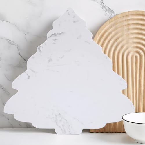 Marble Christmas Tree Cheese Board Marble Christmas Tree Shaped Charcuterie Cutting Board Decorative Serving