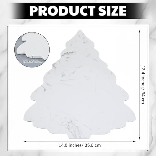 Marble Christmas Tree Cheese Board Marble Christmas Tree Shaped Charcuterie Cutting Board Decorative Serving, alternate view