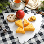 Marble Christmas Tree Cheese Board Marble Christmas Tree Shaped Charcuterie Cutting Board Decorative Serving, alternate view