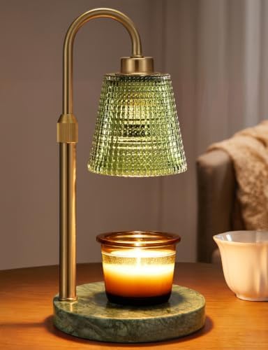 Marble Green Candle Warmer Lamp with Timer Home Decor Gifts for Women in Marble Green