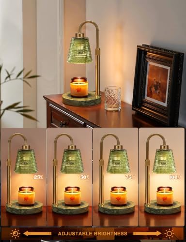 Marble Green Candle Warmer Lamp with Timer Home Decor Gifts for Women in Marble Green, alternate view 2