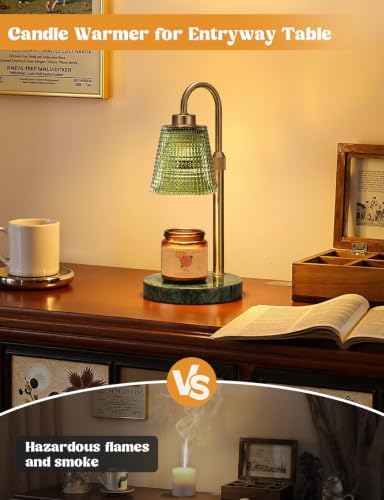 Marble Green Candle Warmer Lamp with Timer Home Decor Gifts for Women in Marble Green, alternate view 6