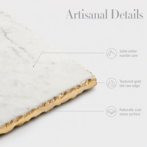 Marble Tray Serving Platter, Marble Riser For Kitchen Counter in One Size in White, alternate view 4