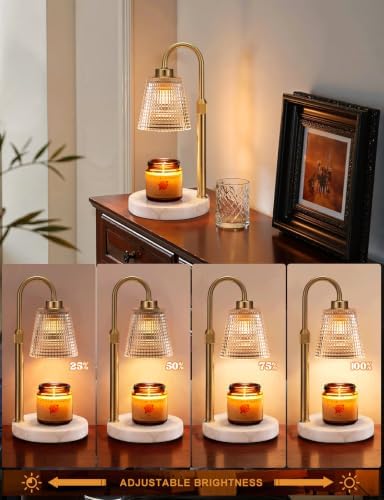 Marble White Candle Warmer Lamp with Timer Home Decor Gifts for Women, alternate view 2