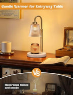 Marble White Candle Warmer Lamp with Timer Home Decor Gifts for Women, alternate view 6