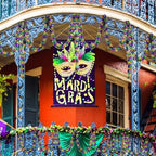 Mardi Gras Garland Decorations,50Ft Glitter Tinsel Garland Decor for Tree Mantle Bedroom Office Classroom Party, alternate