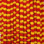 Marigold Garland for Decoration 4.8 feet Long Strands Artificial Marigold Flowers, Indian Décor for Pooja