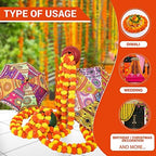 Marigold Garland for Decoration 4.8 feet Long Strands Artificial Marigold Flowers, Indian Décor for Pooja, alternate view 6