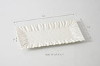 Mascali Bianca Rectangular Tray, 15" x 7.5" x 1" in Large in White, alternate view 3