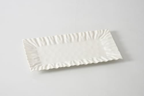 Mascali Bianca Rectangular Tray, 15" x 7.5" x 1" in Large in White, alternate view 4
