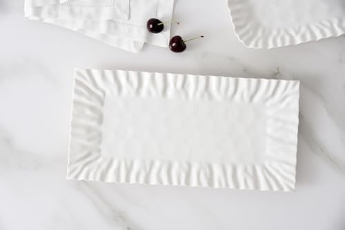 Mascali Bianca Rectangular Tray, 15" x 7.5" x 1" in Large in White, alternate view 7