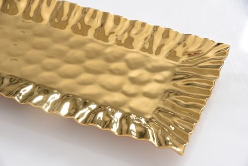 Mascali D'oro Rectangular Tray, Gold, 15" x 7.5" x 1 in Large in Mascali D'oro Gold, alternate view 7