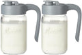Mason Jar Pitcher, 2 pcs 32 oz (1 quart), Glass Pitcher with Lid in Gray