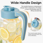 Mason Jar Pitcher, 2 pcs 64 oz (2 quart), Glass Pitcher with Lid in Sky, alternate view 3