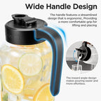 Mason Jar Pitcher, 3 pcs 64 oz (2 quart), Glass Pitcher with Lid in Black, alternate view 3