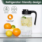Mason Jar Pitcher, 3 pcs 64 oz (2 quart), Glass Pitcher with Lid in Black, alternate view 5