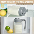Mason Jar Pitcher, 32 oz (1 quart), Glass Pitcher with Lid in Gray, alternate view 5