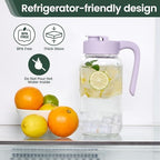 Mason Jar Pitcher, 64 oz (2 quart), Glass Pitcher with Lid in Purple, alternate view 5