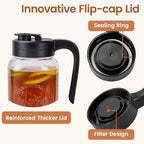 Mason Jar Pitcher with Tea Filter, 64 oz Glass Pitcher with Lid in Black, alternate view 4