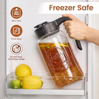Mason Jar Pitcher with Tea Filter, 64 oz Glass Pitcher with Lid in Black, alternate view 5
