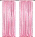 Matte Pink Sequin Backdrop Curtain 2 Panels 2FTx8FT Glitter Pink Background Drapes Sparkle Photography Backdrop