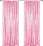 Matte Pink Sequin Backdrop Curtain 2 Panels 2FTx8FT Glitter Pink Background Drapes Sparkle Photography Backdrop
