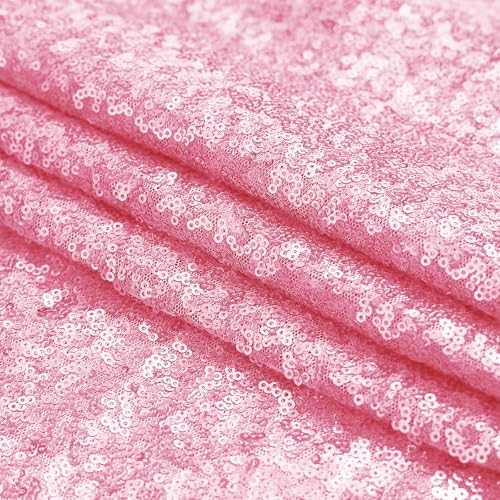 Matte Pink Sequin Backdrop Curtain 2 Panels 2FTx8FT Glitter Pink Background Drapes Sparkle Photography Backdrop, alternate
