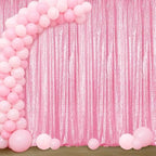 Matte Pink Sequin Backdrop Curtain 4FTx8FT Glitter Matte Pink Background Drapes Sparkle Photography Backdrop for