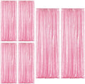Matte Pink Sequin Backdrop Curtain 6 Panels 2FTx8FT Glitter Matte Pink Background Drapes Sparkle Photography