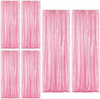 Matte Pink Sequin Backdrop Curtain 6 Panels 2FTx8FT Glitter Matte Pink Background Drapes Sparkle Photography