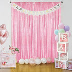Matte Pink Sequin Backdrop Curtain 6 Panels 2FTx8FT Glitter Matte Pink Background Drapes Sparkle Photography, alternate view