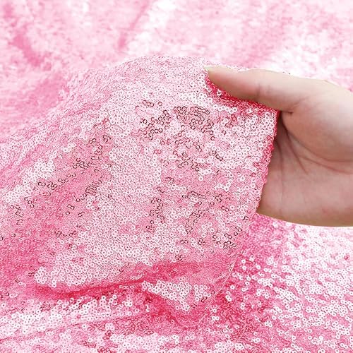 Matte Pink Sequin Backdrop Curtain 6 Panels 2FTx8FT Glitter Matte Pink Background Drapes Sparkle Photography, alternate view