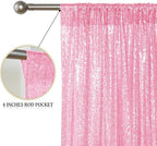 Matte Pink Sequin Backdrop Curtain 8FTx8FT Glitter Matte Pink Background Drapes Sparkle Photography Backdrop for, alternate