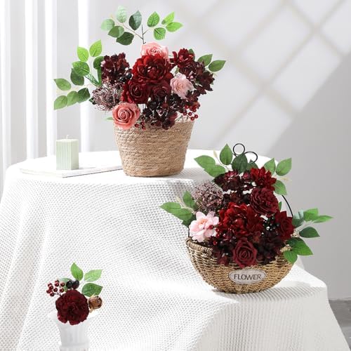 Mature Burgundy Artificial Flowers Combo Box Set for Wedding Bouquets Home in Mature Burgundy, alternate view 3