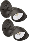 Maxxima LED Brown Outdoor Flood Security Wall Light 800 Lumens 3000K 2 Pack
