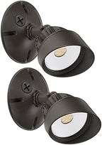 Maxxima LED Brown Outdoor Flood Security Wall Light 800 Lumens 3000K 2 Pack