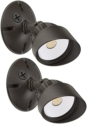Maxxima LED Brown Outdoor Flood Security Wall Light 800 Lumens 3000K 2 Pack
