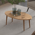 MDF Coffee Table, Modern Style Round Coffee Table for Living Room, Modern Oval-Round Side Table, Coffee Tables, alternate