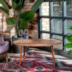 MDF Coffee Table, Modern Style Round Coffee Table for Living Room, Modern Oval-Round Side Table, Coffee Tables, alternate