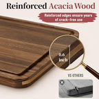 Medium 14" Acacia Wood Cake Stand with Square Lid, 2-in-1 Rectangular Dessert Table Display Set & Charcuterie, alternate view