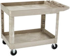 Medium 2-Shelf Utility Cart, 500lb, Beige in Beige