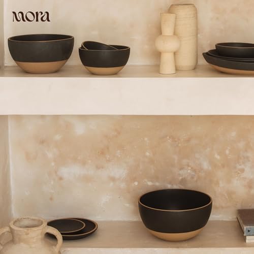 Mega and Giant Bowls Set of 2, 5.5 and 3.5 Qt Ceramic Pottery Mixing Bowls - Microwave and Dishwasher Safe, alternate view 6