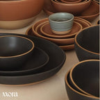 Mega and Giant Serving Dishes Set of 2, 16 inch and 14 inch Ceramic Pottery Oval Platters - Microwave, Oven and, alternate