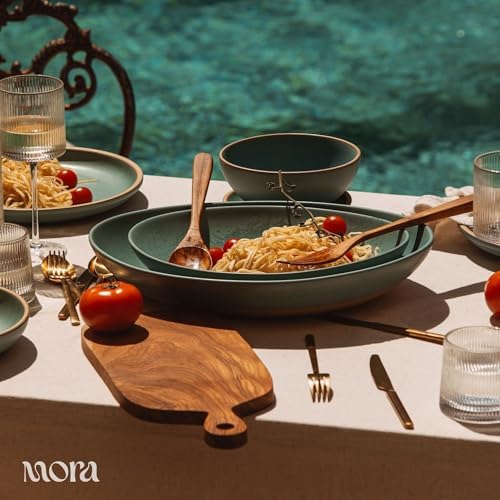 Mega and Giant Serving Dishes Set of 2, 16 inch and 14 inch Ceramic Pottery Oval Platters - Microwave, Oven and, alternate