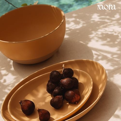 Mega and Giant Serving Dishes Set of 2, 16 inch and 14 inch Ceramic Pottery Oval Platters - Microwave, Oven and, alternate