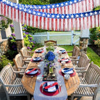 Mega-L 4th of July Decorations 2 Pack 40 Feet Foil Fringe Garland Tinsel Streamers, Red White and Blue Star, alternate view 3