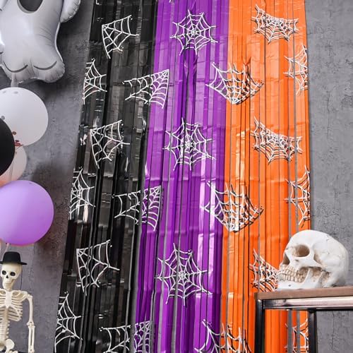 Mega-L Halloween Party Decorations, 2 Pack Halloween Foil Fringe Curtains, alternate view 5