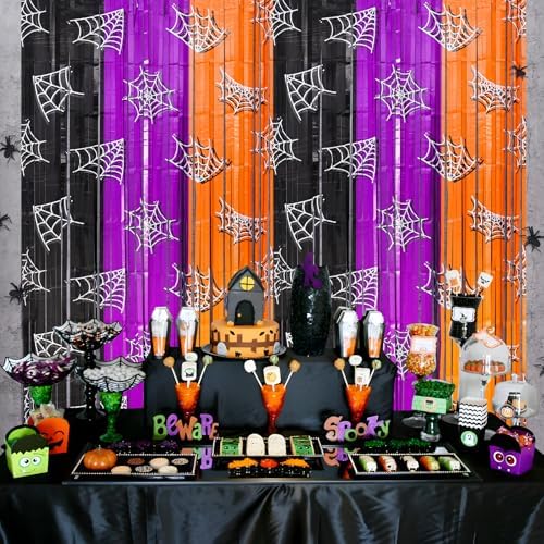 Mega-L Halloween Party Decorations, 2 Pack Halloween Foil Fringe Curtains, alternate view 6