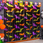 Mega-L Halloween Party Decorations, Bat Pattern Photo Backdrop, 2 Pack